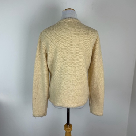 J. Crew Textured Boucle Lady Jacket Cream Gold Button Cardigan Size S - Picture 6 of 9
